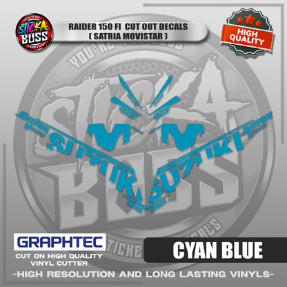 RAIDER 150 FI CUT OUT DECALS ( SATRIA MOVISTAR ) | VINYL WATERPROOF CUT-OUT STICKER DECALS