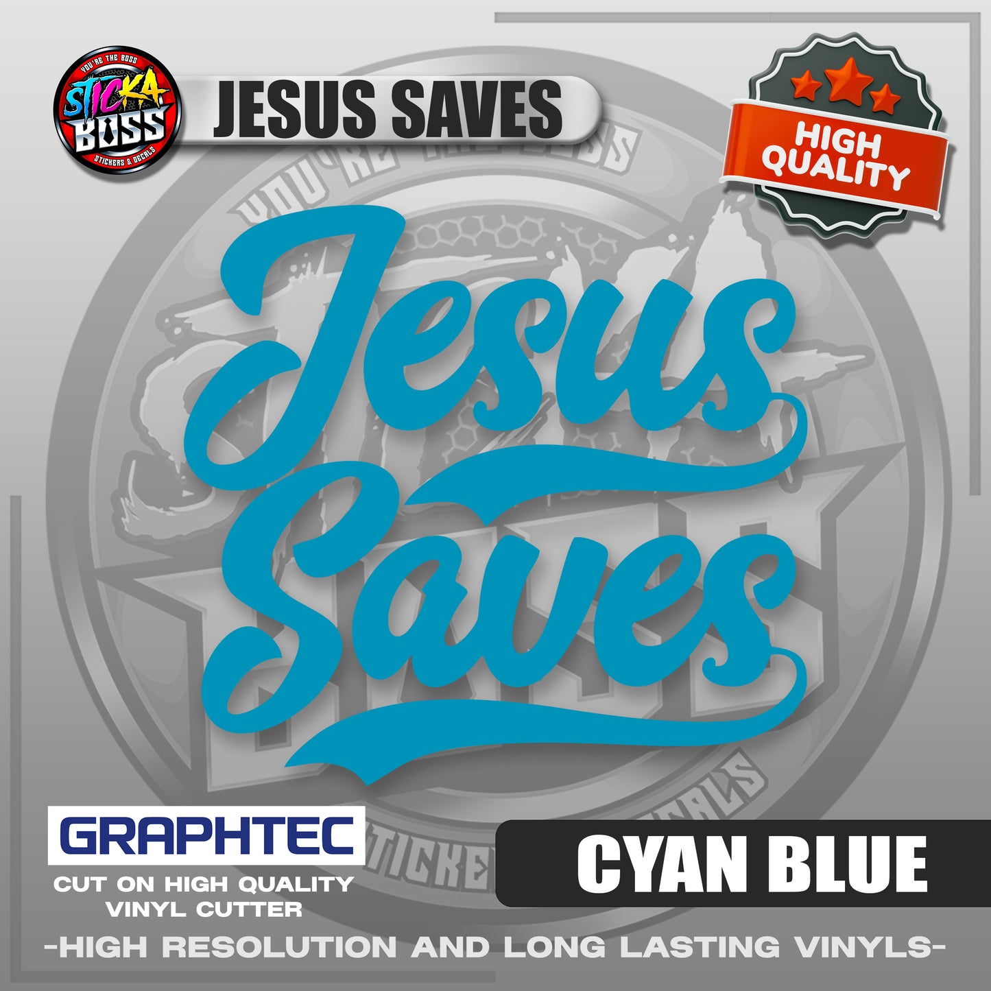 JESUS SAVES | VINYL WATERPROOF CUT-OUT STICKER DECALS【Stickaboss】