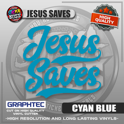 JESUS SAVES | VINYL WATERPROOF CUT-OUT STICKER DECALS【Stickaboss】