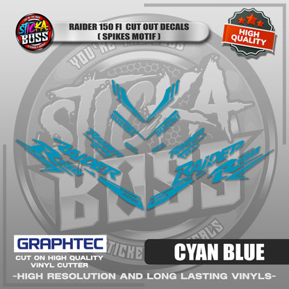 RAIDER 150 FI CUT OUT DECALS ( SPIKES MOTIF ) | VINYL WATERPROOF CUT-OUT STICKER DECALS