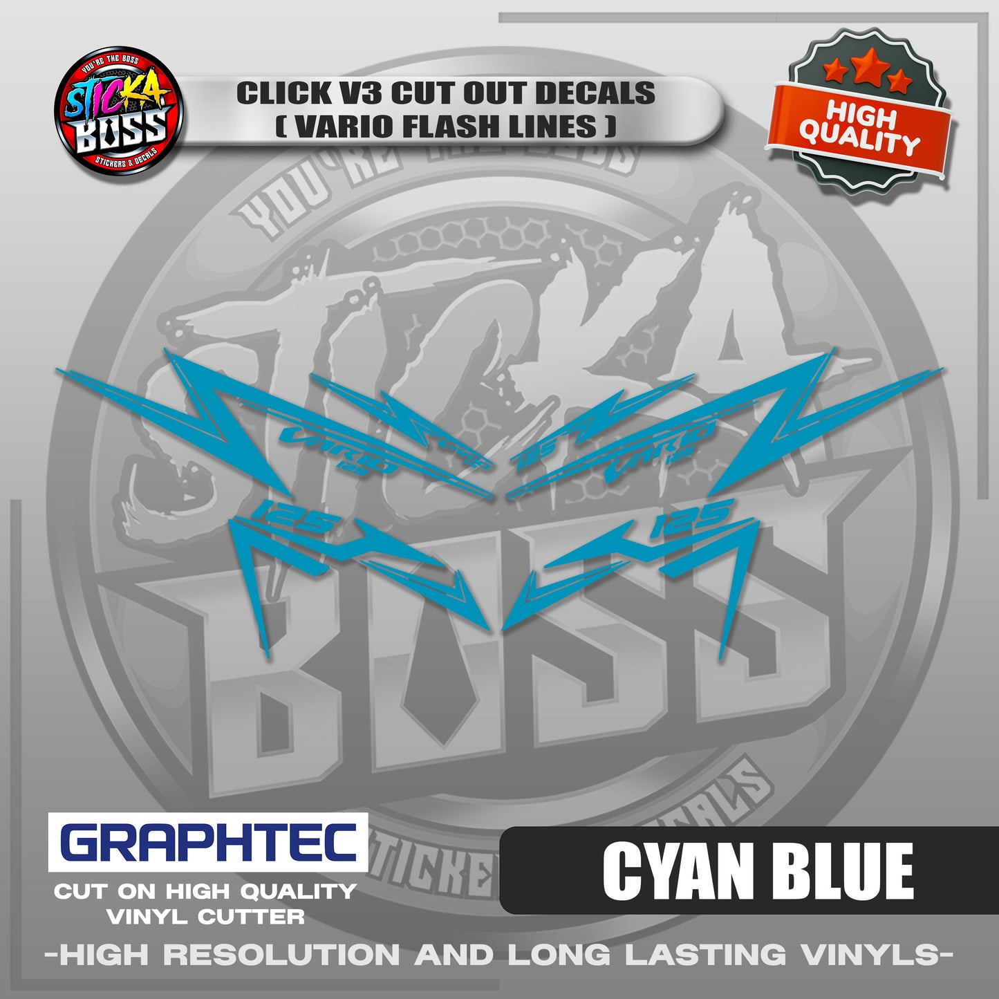 CLICK V3 CUT OUT DECALS ( VARIO FLASH LINES ) | VINYL WATERPROOF CUT-OUT STICKER DECALS
