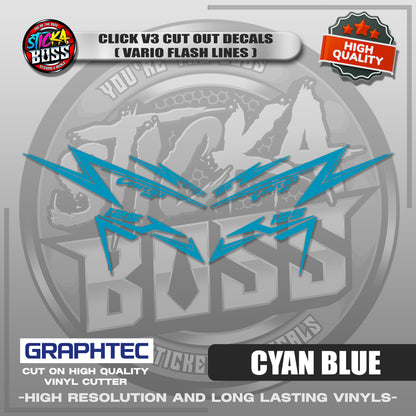 CLICK V3 CUT OUT DECALS ( VARIO FLASH LINES ) | VINYL WATERPROOF CUT-OUT STICKER DECALS