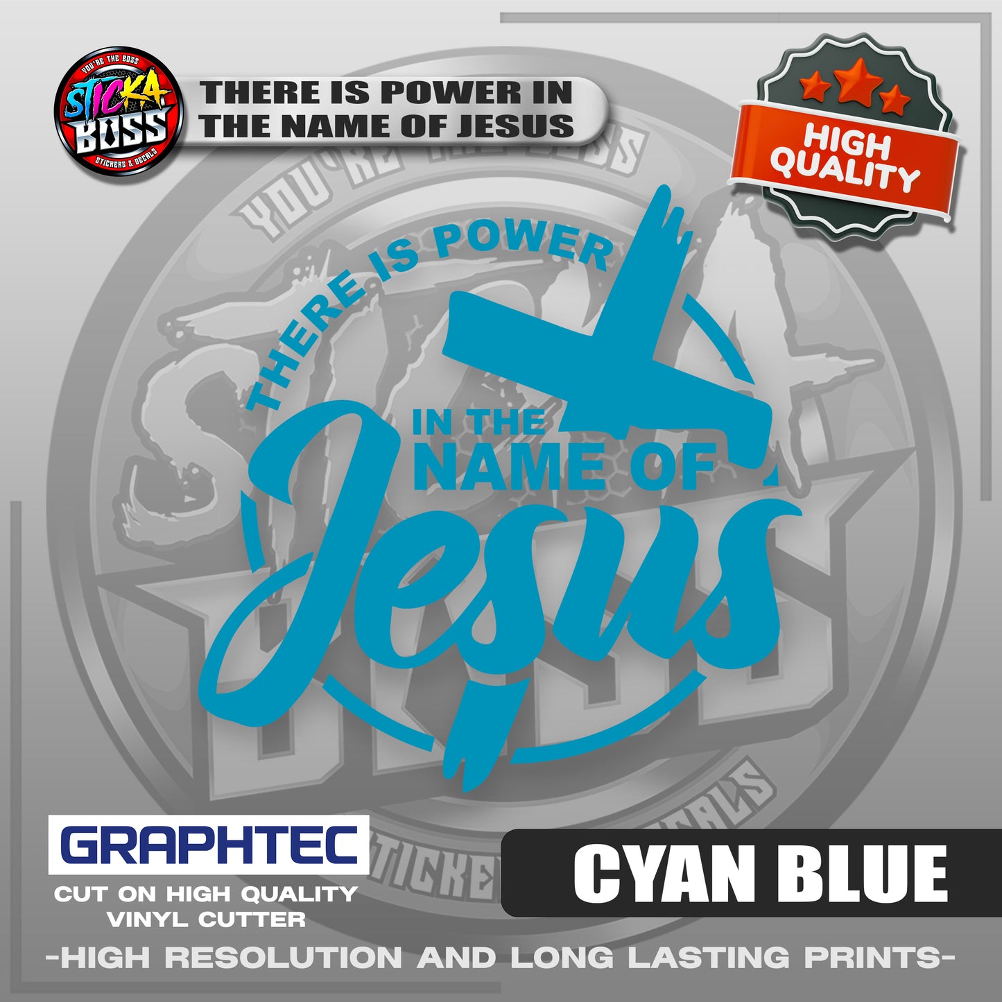 THERE IS POWER IN THE NAME OF JESUS | VINYL WATERPROOF CUT-OUT STICKER DECALS【Stickaboss】