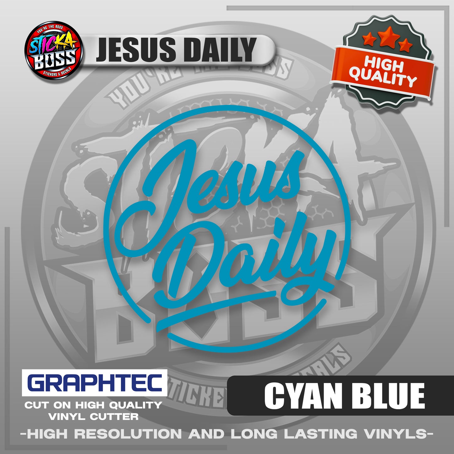 JESUS DAILY | VINYL WATERPROOF CUT-OUT STICKER DECALS【Stickaboss】