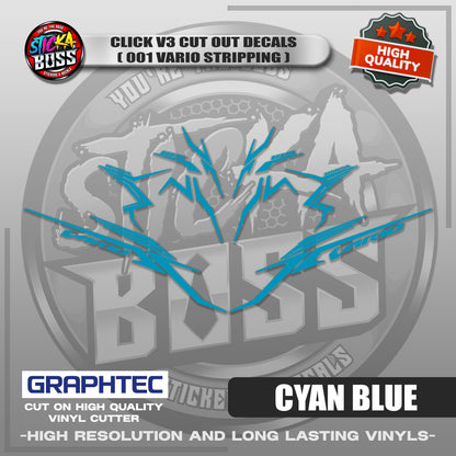 CLICK V3 CUT OUT DECALS ( 2025 VARIO STRIPPING 001 ) | VINYL WATERPROOF CUT-OUT STICKER DECALS