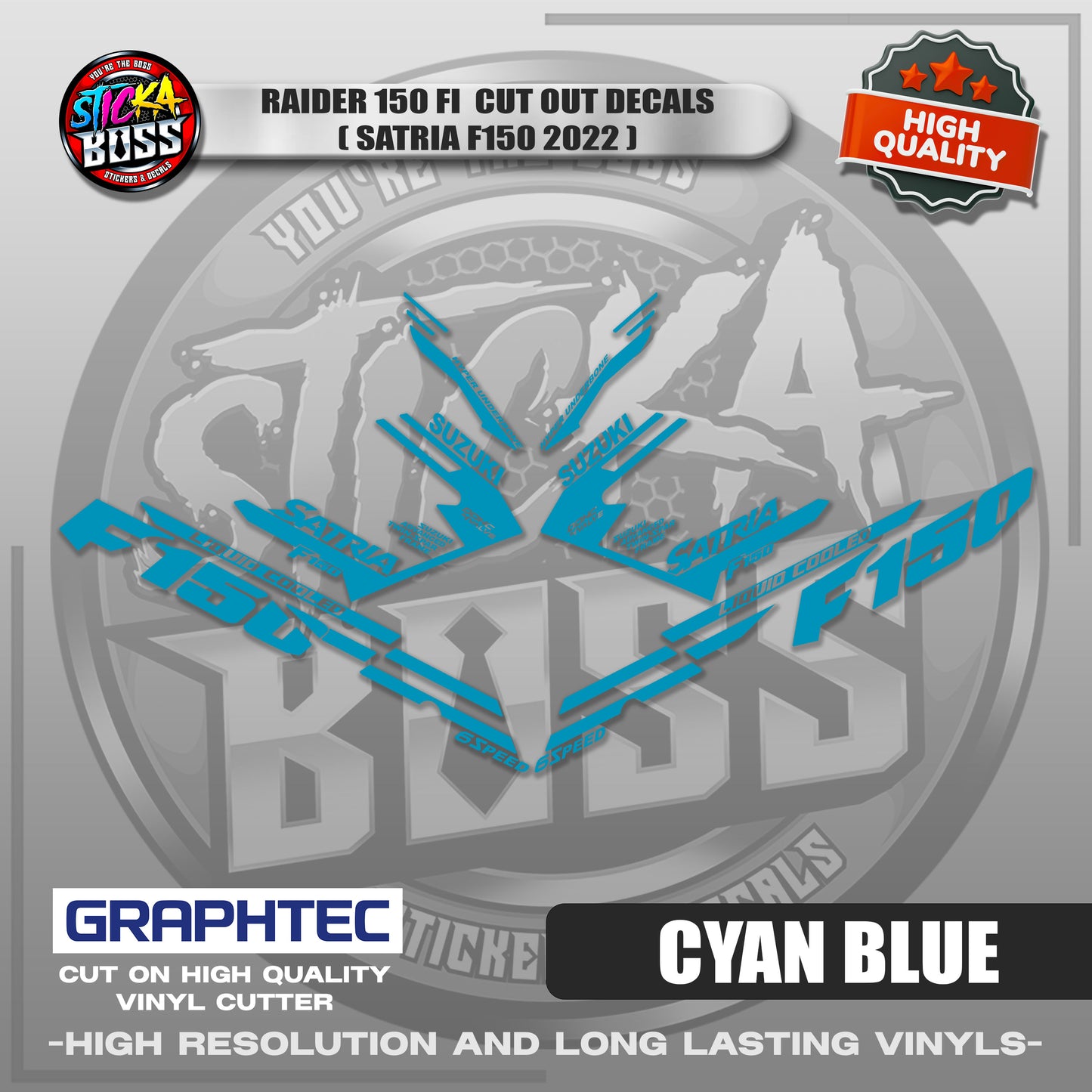 RAIDER 150 FI CUT OUT DECALS ( SATRIA F150 2022 ) | VINYL WATERPROOF CUT-OUT STICKER DECALS