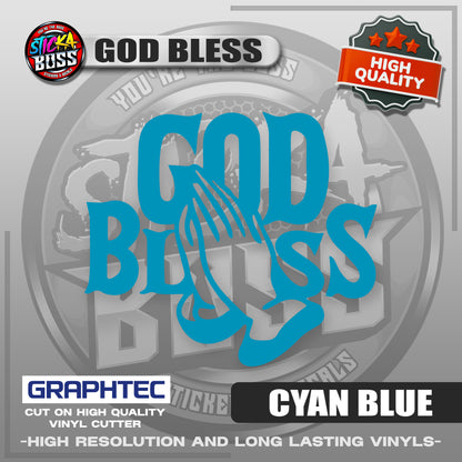 GOD BLESS | VINYL WATERPROOF CUT-OUT STICKER DECALS【Stickaboss】