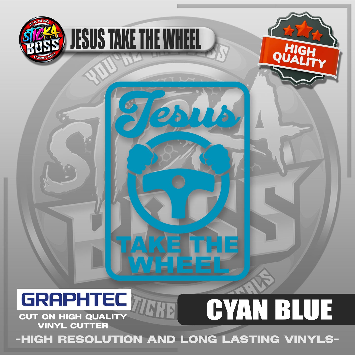 JESUS TAKE THE WHEEL | VINYL WATERPROOF CUT-OUT STICKER DECALS【Stickaboss】
