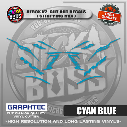 AEROX V2 CUT OUT DECALS ( STRIPPING NVX ) | VINYL WATERPROOF CUT-OUT STICKER DECALS