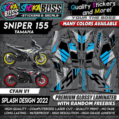Sniper 155 NEW STOCK DECALS (SPLASH DESIGN 2022) MALAYSIAN CONCEPT【WITH FREEBIES】