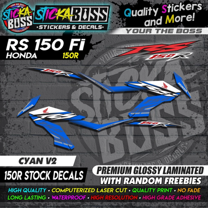 RS 150 FI Decals (R150 Stock Decals)【PREMIUM GLOSSY LAMINATED】