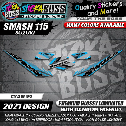 Suzuki Smash 115 Stock Decals ( 2021 DESIGN )【WITH FREEBIES】
