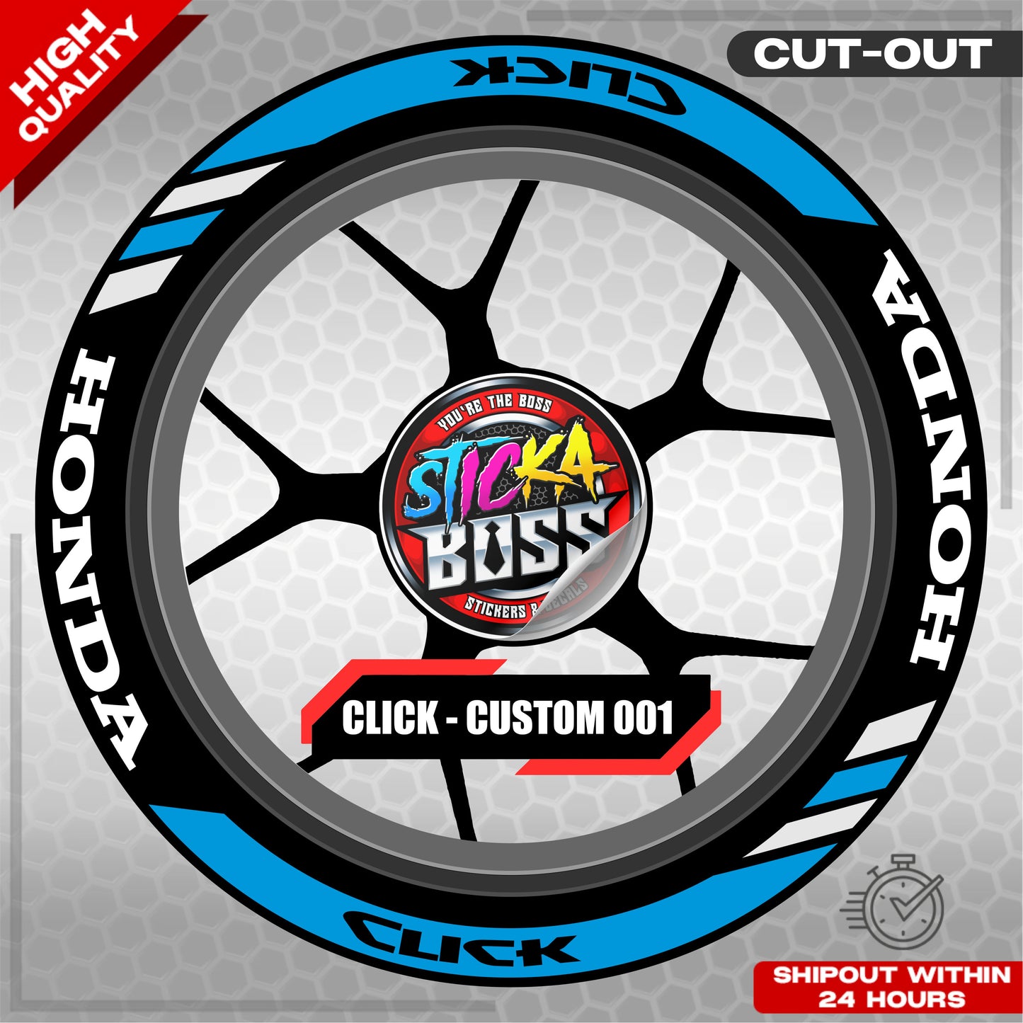 CLICK 125  150 160 MAGS STICKER SET  ( 2 MAGS ) - CUSTOM 001 | VINYL WATERPROOF CUT-OUT DECALS