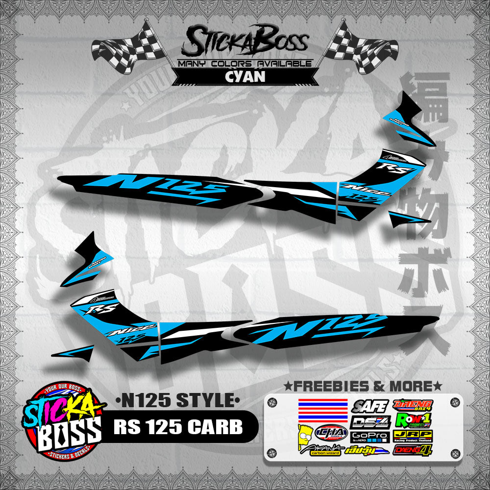 RS 125 CARB DECALS ( N125 STYLE )【WITH FREEBIES】