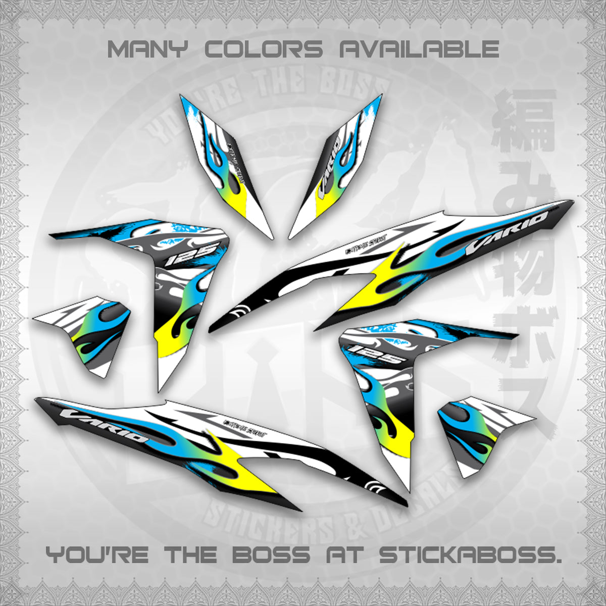 CLICK 125 V2 MALAY CONCEPT ( FOR WHITE TRIBAL X FIRE CUSTOM ) STICKER DECALS By STICKABOSS