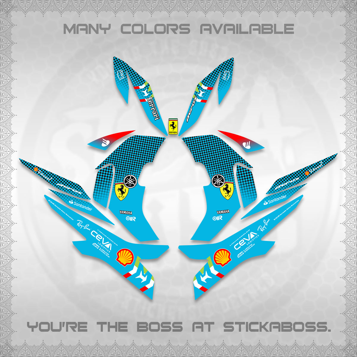 AEROX V2 DECALS (2026 HORSE RACE DESIGN) STICKER DECALS By STICKABOSS