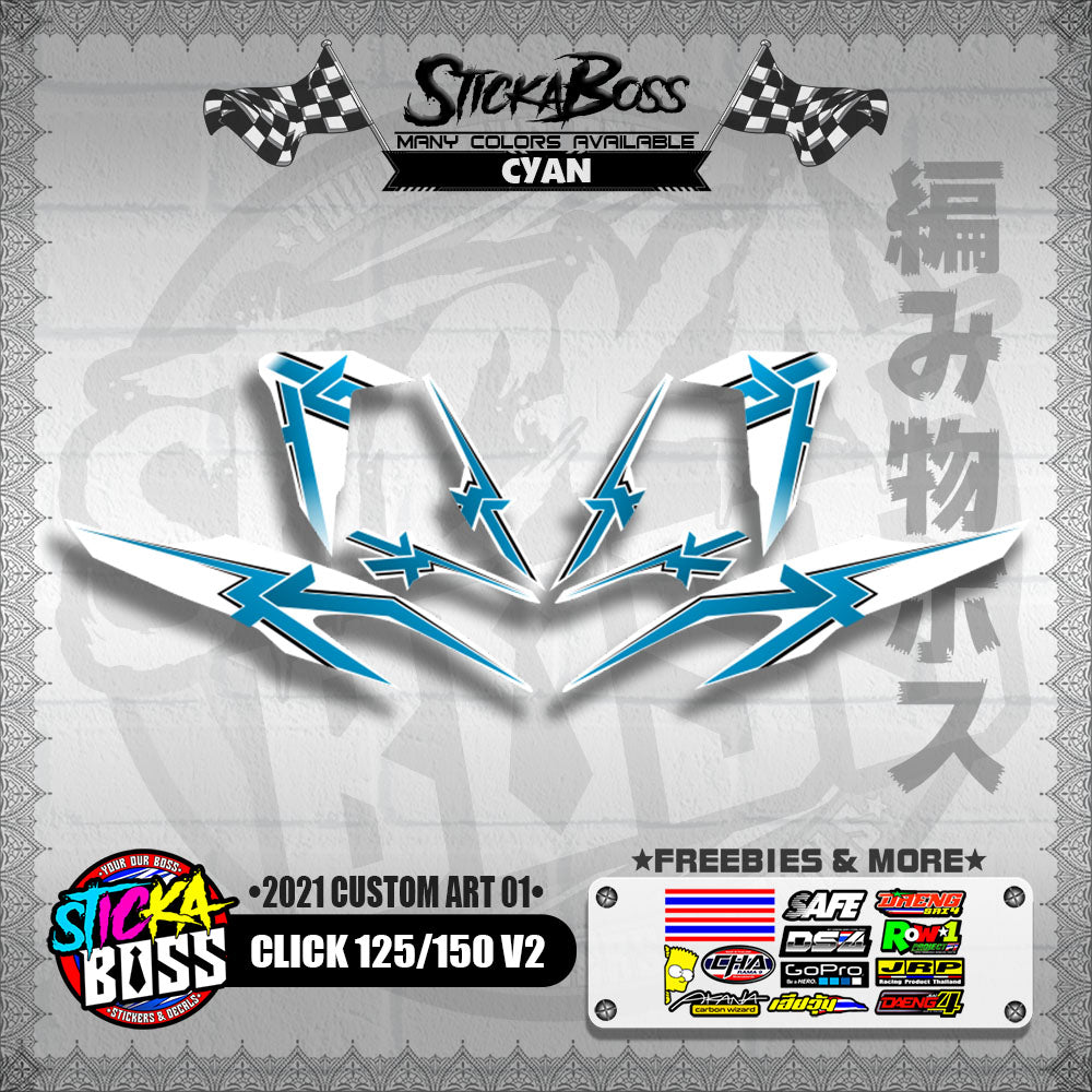 CLICK 125 / 150 V2 DECALS ( 2021 CUSTOM ART 01 )【WITH FREEBIES】