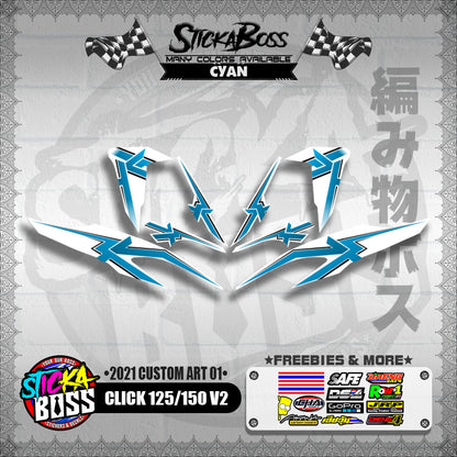 CLICK 125 / 150 V2 DECALS ( 2021 CUSTOM ART 01 )【WITH FREEBIES】