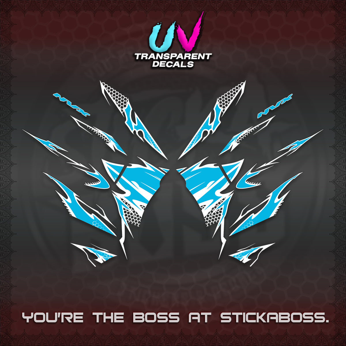 AEROX 155 V2 UV TRANSPARENT (VIETNAM STYLE-1 SPOT) FOR DARK COLORED COVER DECALS By STICKABOSS