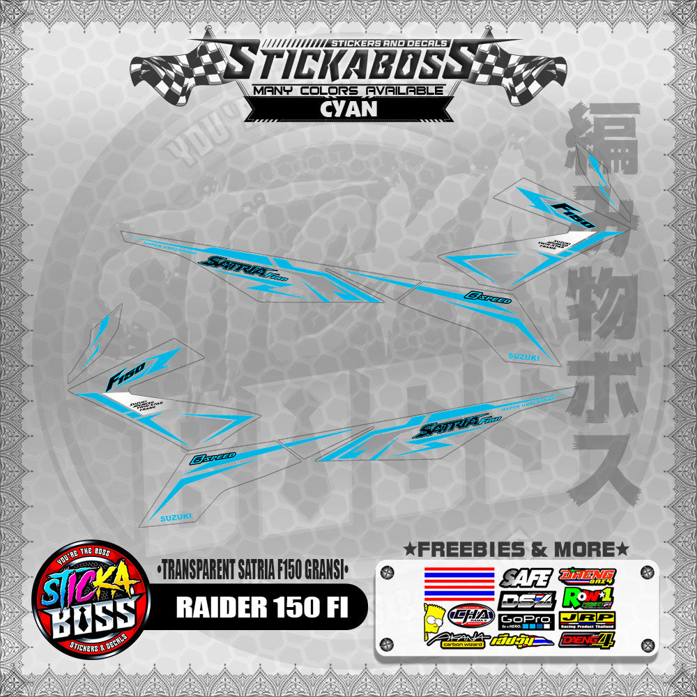 [ PREMIUM UV PRINT ] TRANSPARENT RAIDER 150 FI STICKER DECALS ( SATRIA F150 GARANSI )【WITH FREEBIES】
