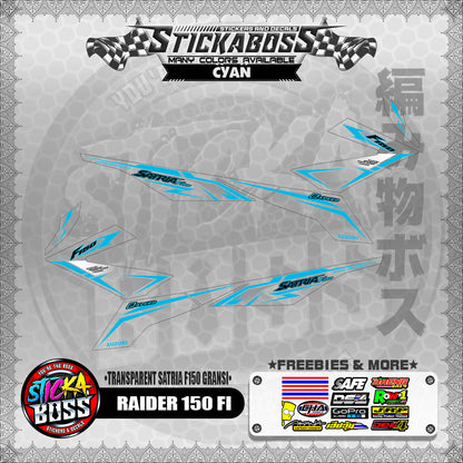 [ PREMIUM UV PRINT ] TRANSPARENT RAIDER 150 FI STICKER DECALS ( SATRIA F150 GARANSI )【WITH FREEBIES】