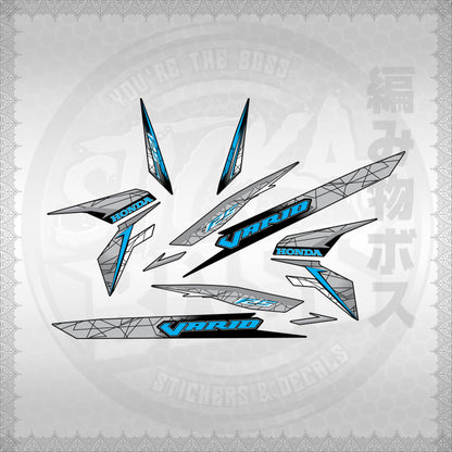 CLICK 125 V3 VARIO STYLIZED TEXT DESIGN STICKER DECALS By STICKABOSS (SOFIE LAMINATED WATERPROOF)