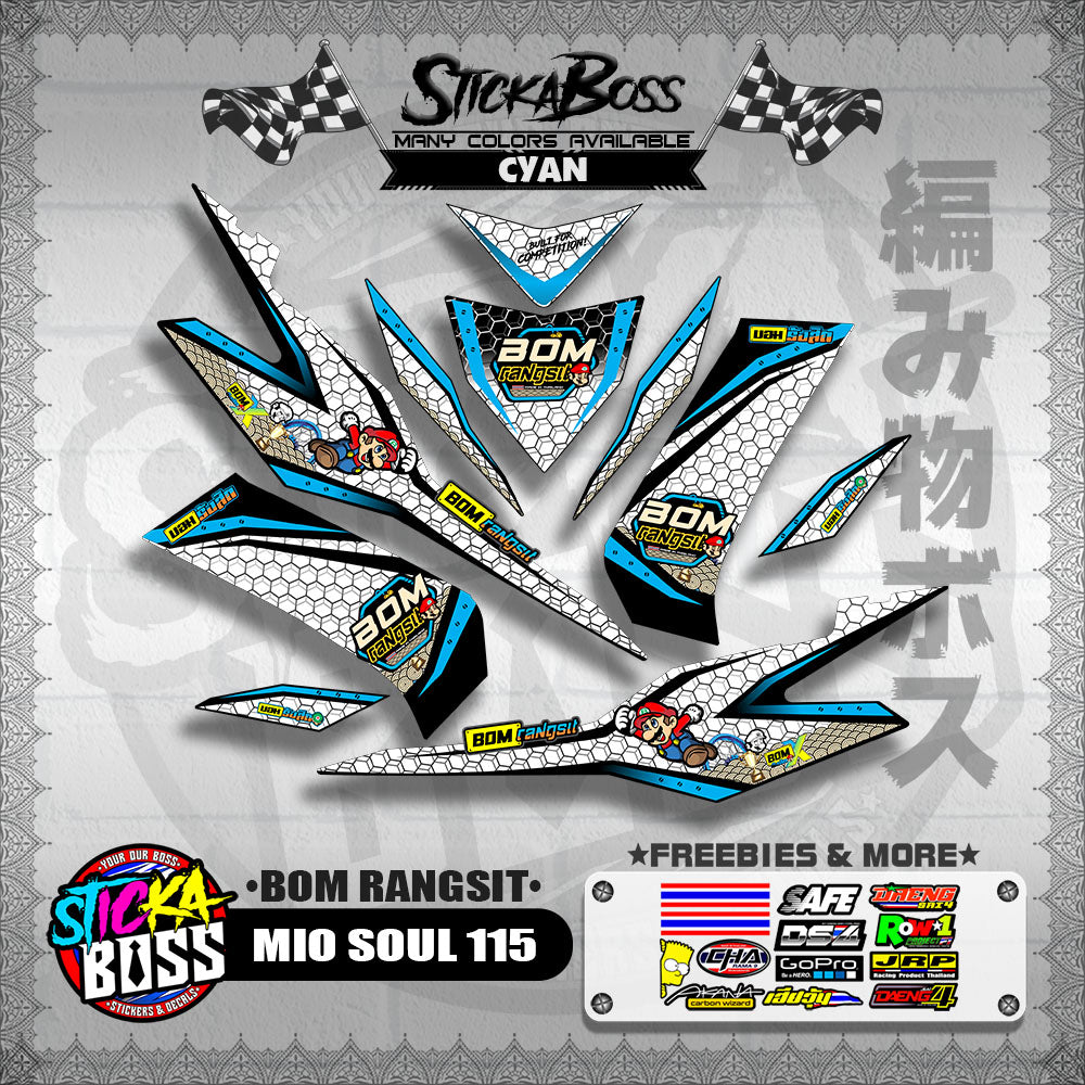 MIO SOUL 115 INDO DECALS ( BOM RANGSIT )【WITH FREEBIES】