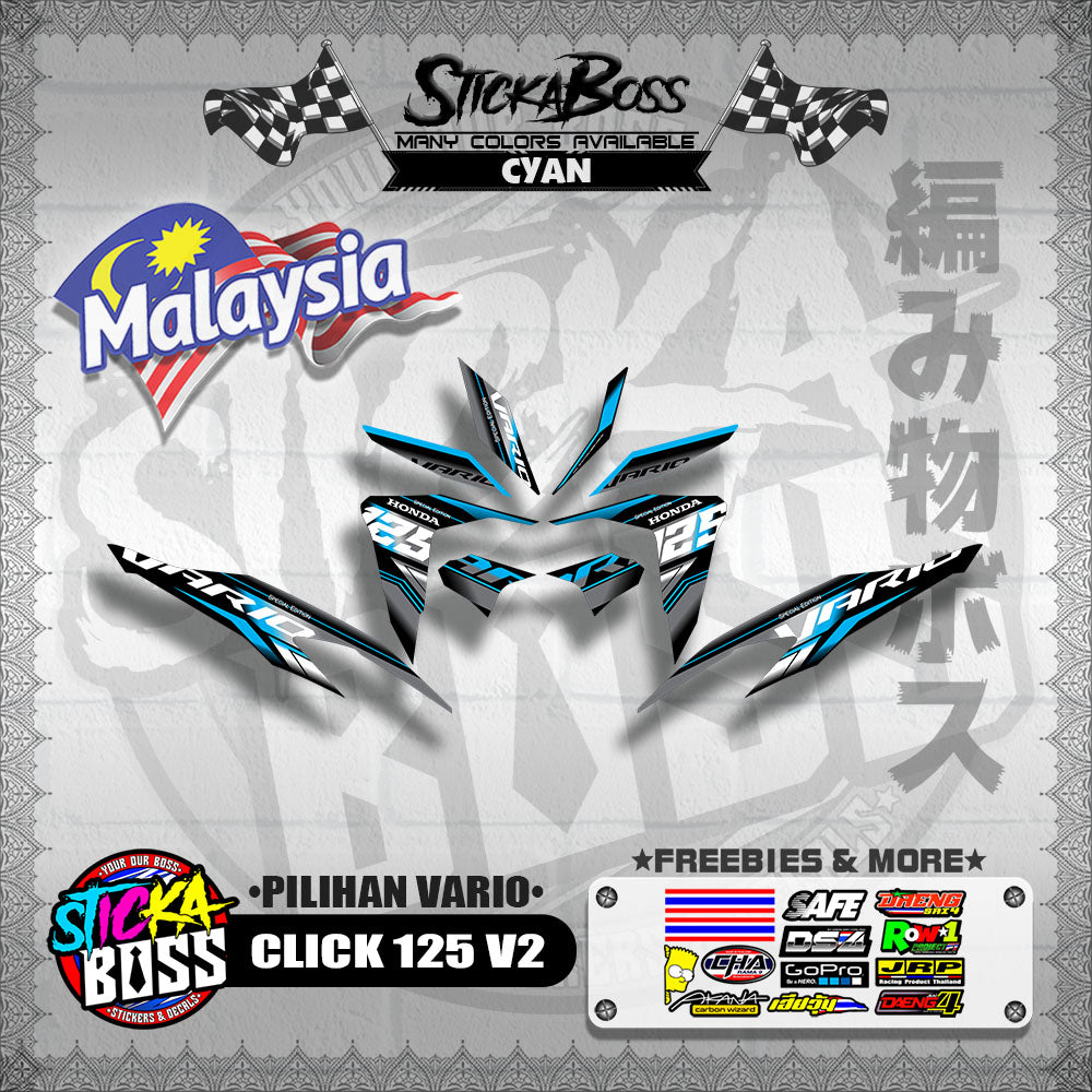 CLICK 125 V2 MALAYSIAN DECALS ( PILIHAN VARIO )