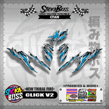 CLICK V2 DECALS ( NEW TRIBAL FIRE )【WITH FREEBIES】