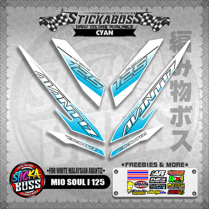 MIO SOUL I 125 STICKER DECALS ( FOR WHITE MALAYSIAN AVANTIZ )【WITH FREEBIES】