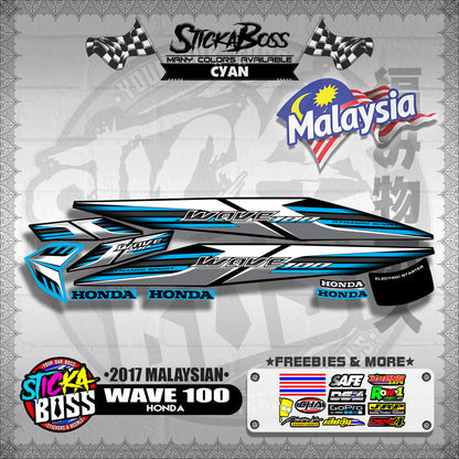 WAVE 100 ( 2017 MALAYSIAN STOCK DECALS )【WITH FREEBIES】