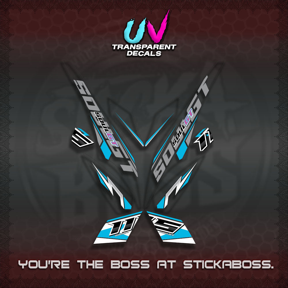 MIO SOUL I 115 GT INDO UV TRANSPARENT DECALS(0005 DESIGN)STICKER DECALS By STICKABOSS