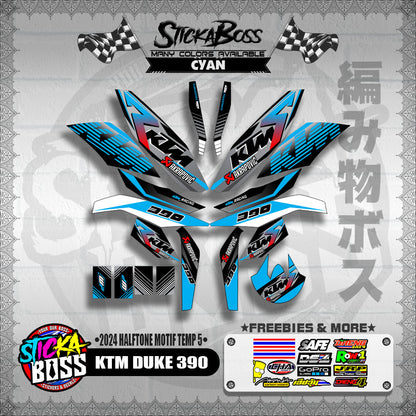 KTM DUKE 390 STICKER DECALS ( 2024 HALFTONE MOTIF TEMP 5 )【WITH FREEBIES】