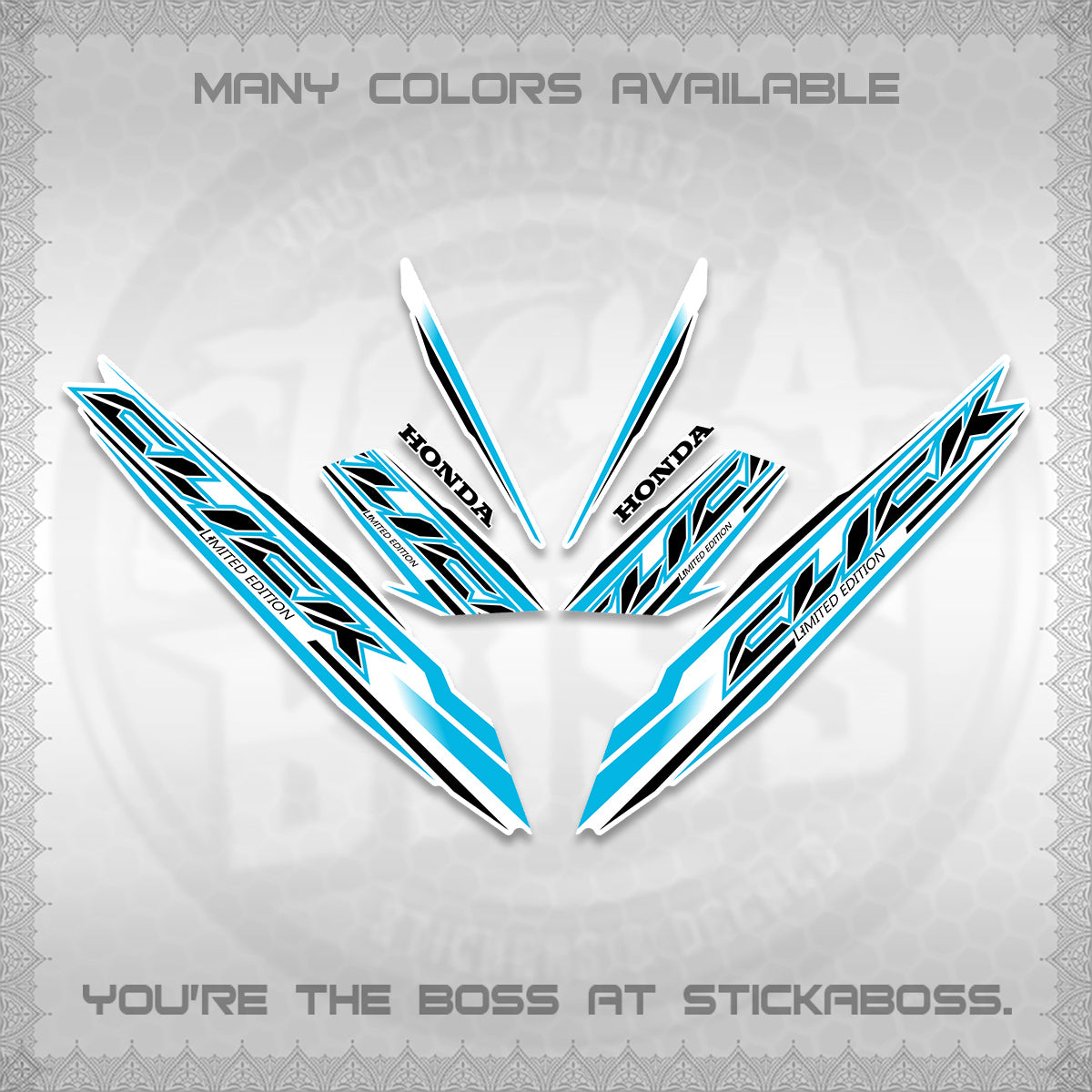 CLICK 125 V3 INDO FOR WHITE DECALS (2024 SV 13-A2 STYLE) STICKER KITS By STICKABOSS