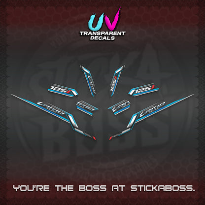 CLICK V3 VARIO STRIPING UV TRANSPARENT DECALS (2026 SPORTS RACE DESIGN) STICKER KITS BY STICKABOSS