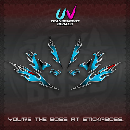 CLICK 125 V4 UV TRANSPARENT VARIO DECALS (2026 MOTIF FLAME 1 TONE)STICKER DECALS By STICKABOSS