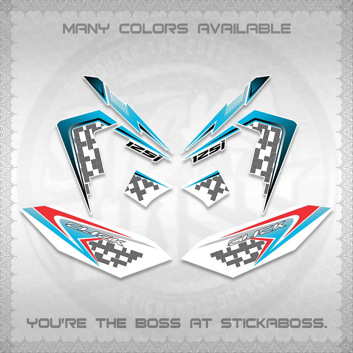 CLICK 125 V4 VIETNAM FOR WHITE DECALS (2026 TERBARU MOTIF DESIGN) STICKER KITS BY STICKABOSS