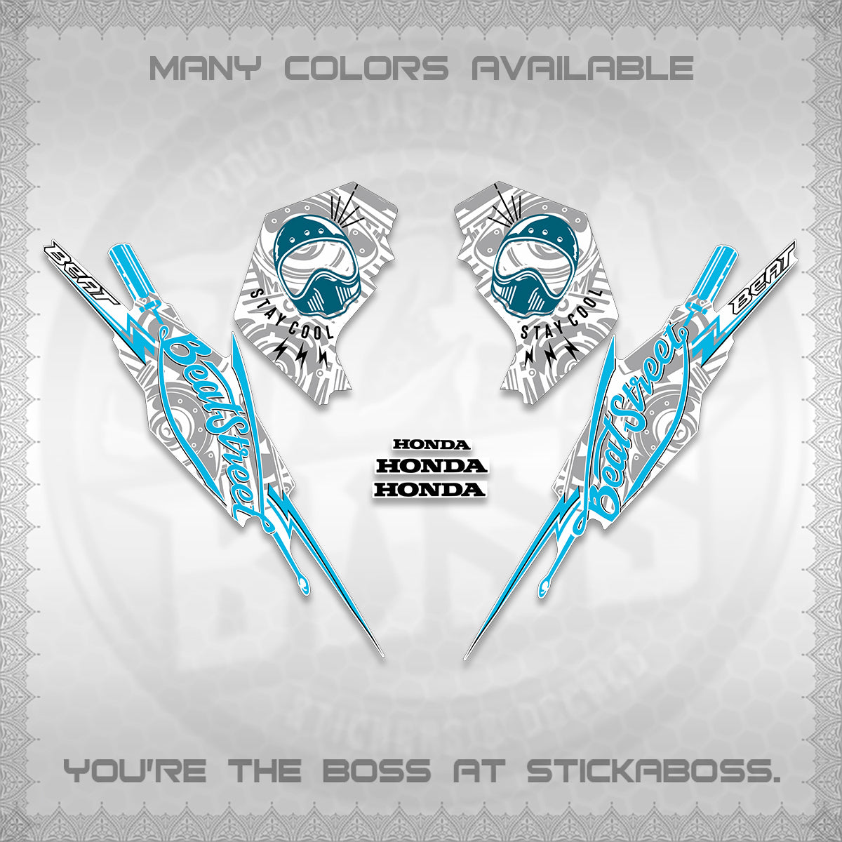 BEAT FI V2 FOR WHITE DECALS (2026 BEATSTREET DESIGN) STICKER KITS BY STICKABOSS