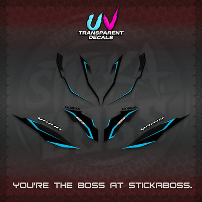 CLICK 125 V3 VARIO UV TRANSPARENT DECALS (2026 INDO HONEYCOMB DESIGN) STICKER DECALS By STICKABOSS