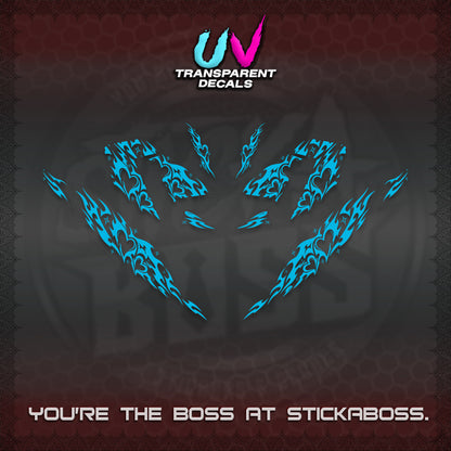 CLICK 125 V4 UV TRANSPARENT DECALS (2026 TRIBAL HEART DESIGN) STICKER KITS BY STICKABOSS