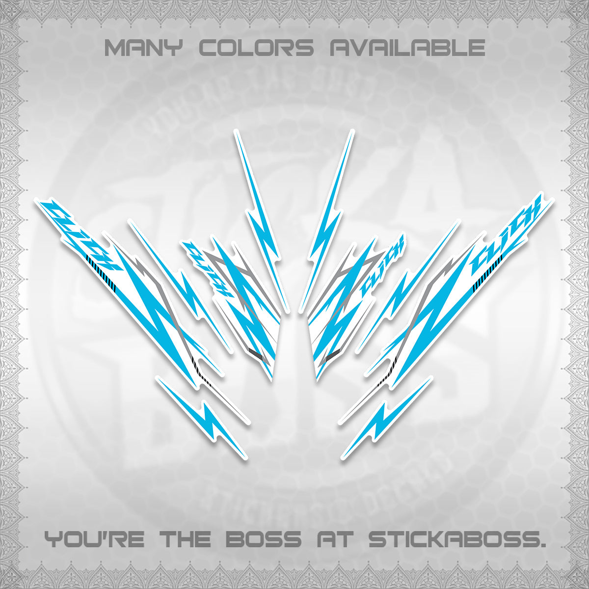 CLICK 125 V2 INDO FOR WHITE DECALS (2024 CL 00-A8 STYLE) STICKER KITS By STICKABOSS