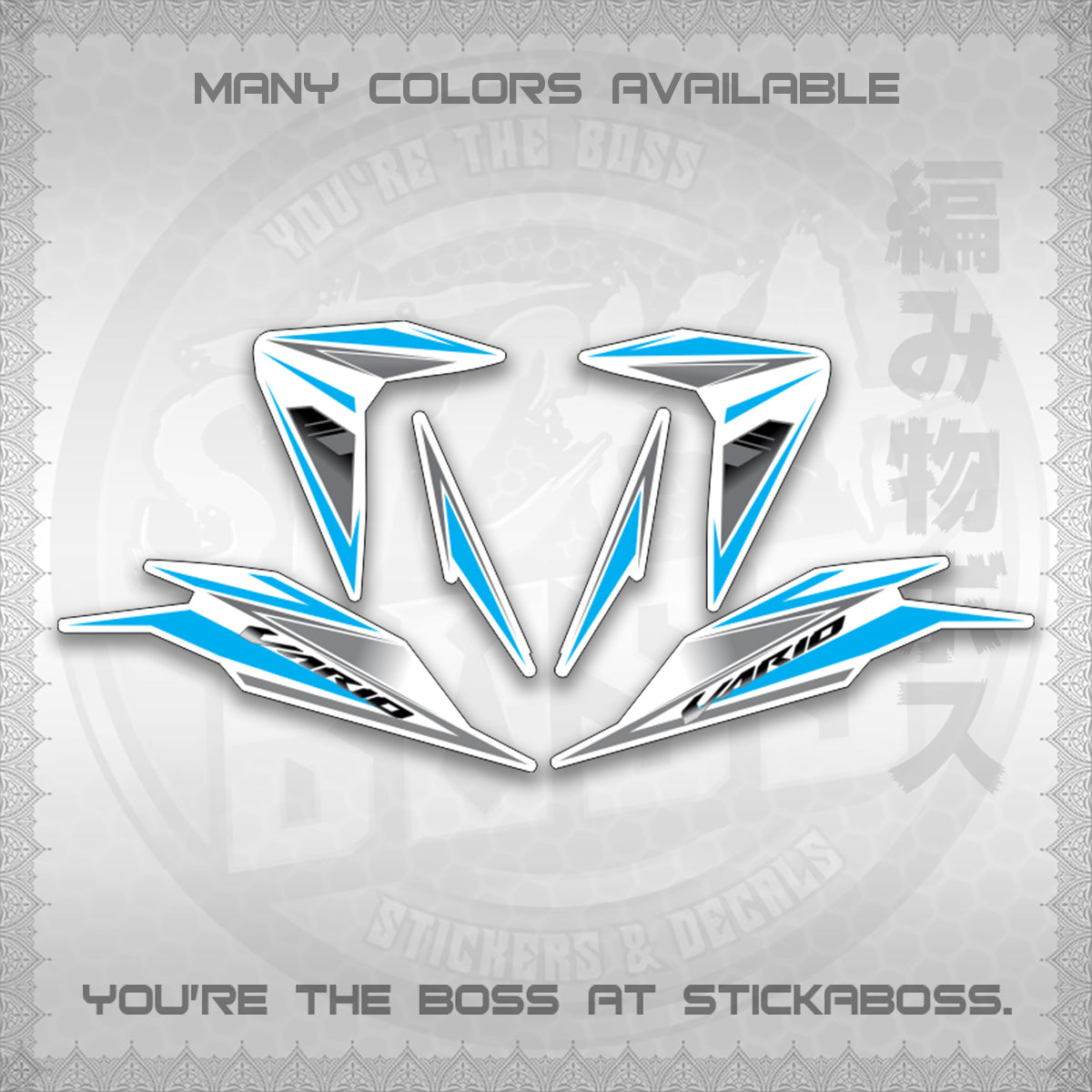 CLICK 125 V3 INDO CONCEPT ( FOR WHITE SLASH BLADE VARIO ) STICKER DECALS By STICKABOSS