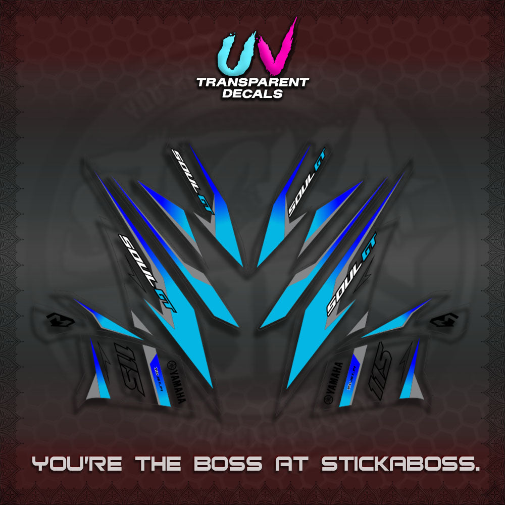 MIO SOUL I 115 GT INDO UV TRANSPARENT DECALS(0003 DESIGN)STICKER DECALS By STICKABOSS