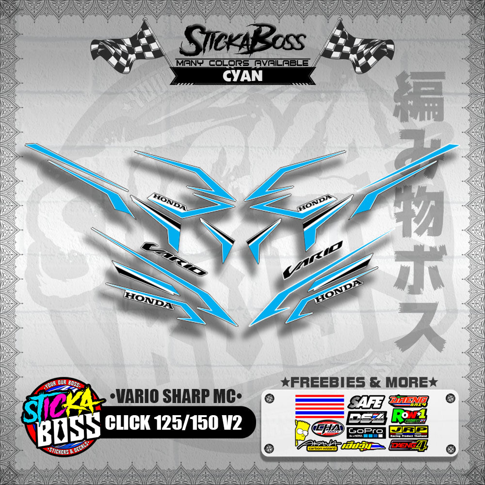 CLICK 125 / 150 V2 DECALS ( VARIO SHARP MC )【WITH FREEBIES】