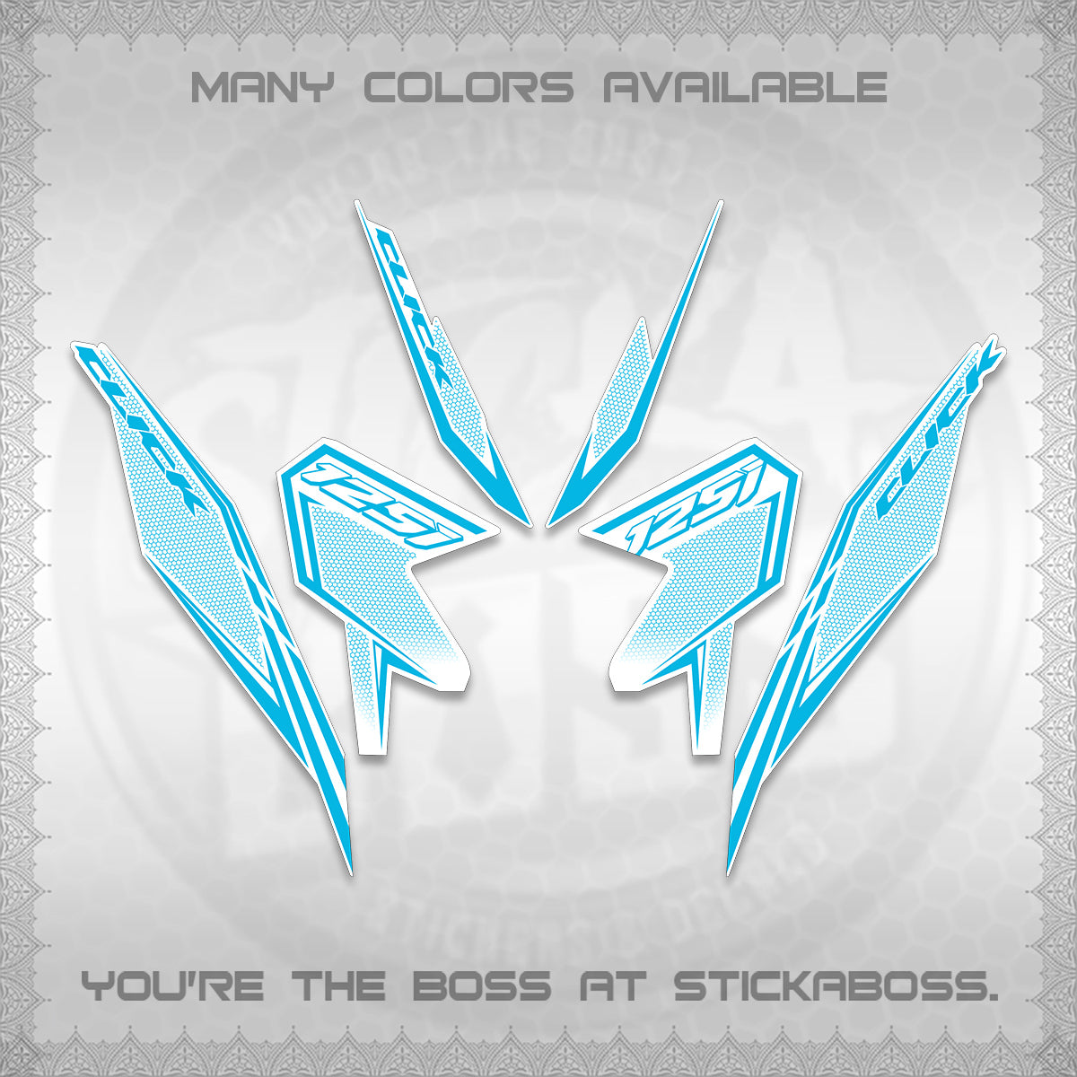 CLICK 125 V3 FOR WHITE DECALS (2026 LINE UP DESIGN) STICKER KITS By STICKABOSS