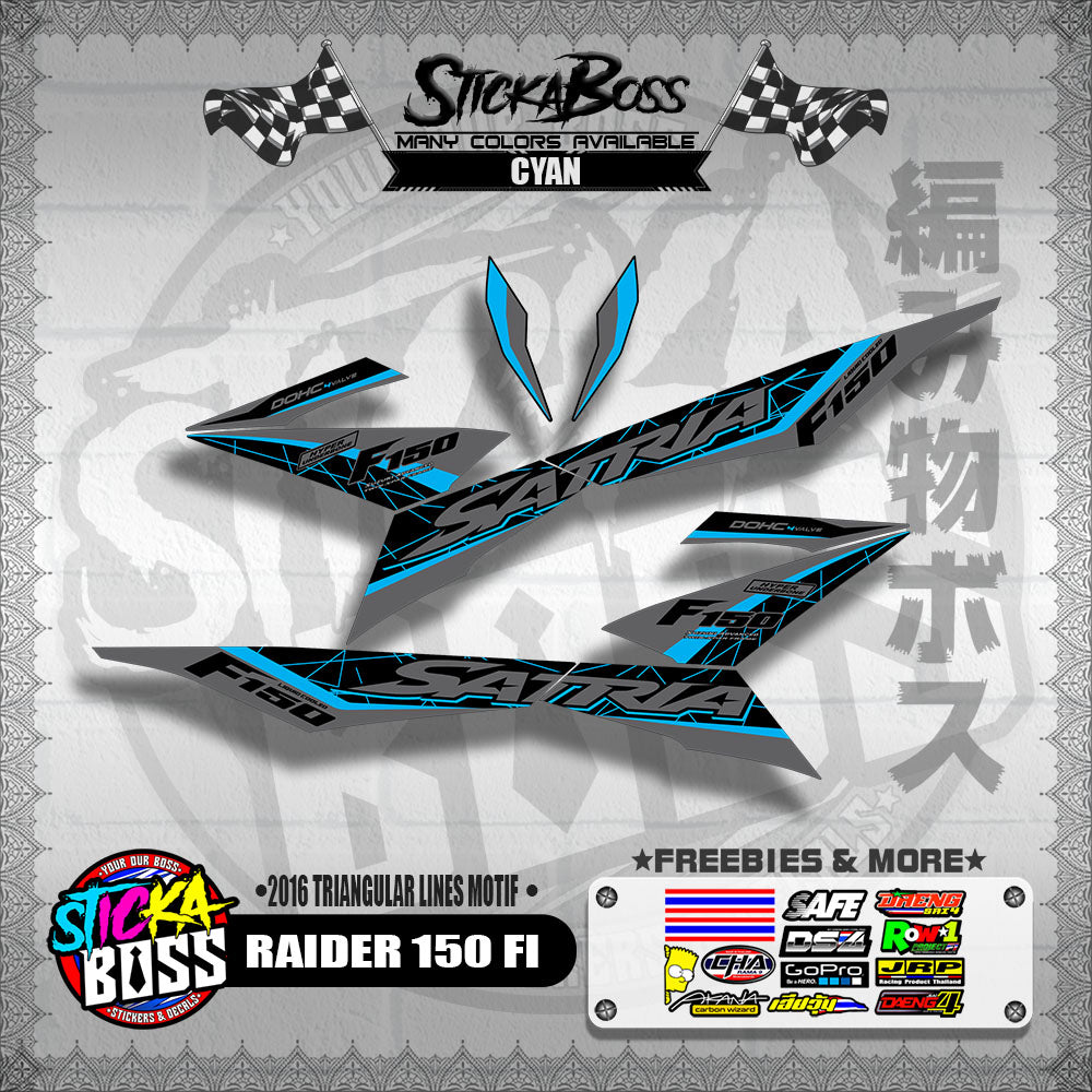 RAIDER 150 FI DECALS ( 2016 TRIANGULAR LINES MOTIF )【WITH FREEBIES】