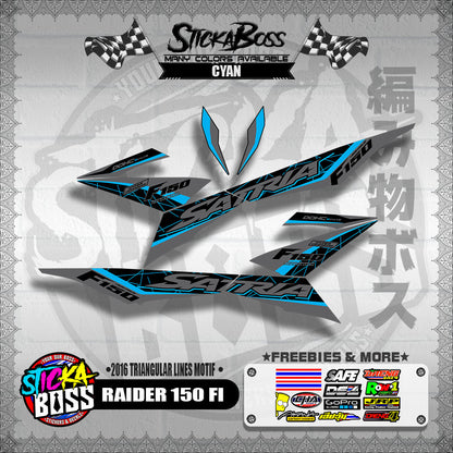 RAIDER 150 FI DECALS ( 2016 TRIANGULAR LINES MOTIF )【WITH FREEBIES】