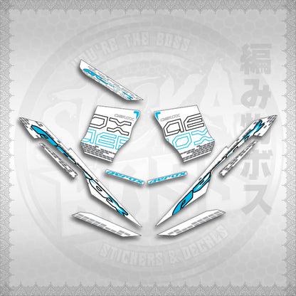 STICKER DECALS for AEROX V3 ALPHA TURBO INDO FOR WHITE (AV3NVBLDE) By STICKABOSS (SOFIE LAMINATED WATERPROOF)