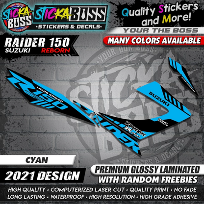 Suzuki Raider 150 Reborn Stock Decals ( 2021 Design )【WITH FREEBIES】