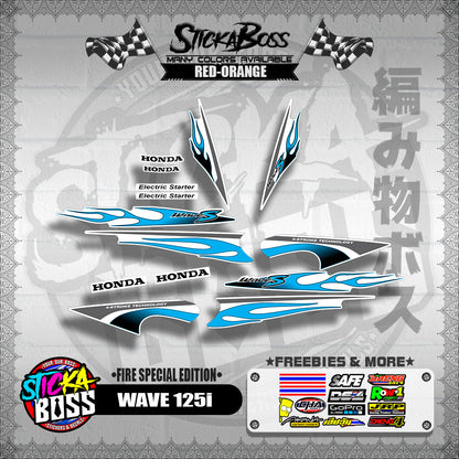 WAVE 125 S DECALS ( FIRE EDITION )【WITH FREEBIES】